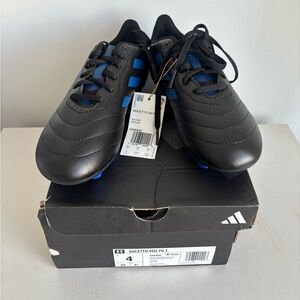 Adidas Golettos in Black with Blue Highlights